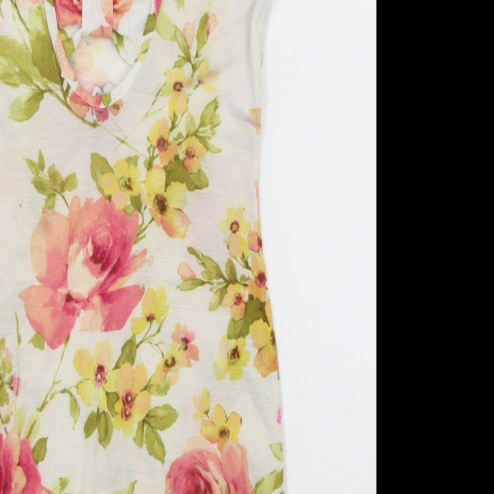 New Look Womens White Floral Fit & Flare Size 8