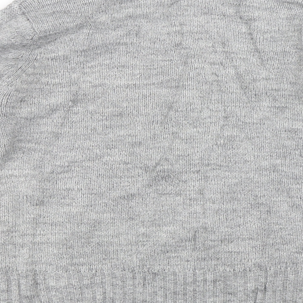 Ambrose & Jackson Mens Grey Henley Jumper Size S