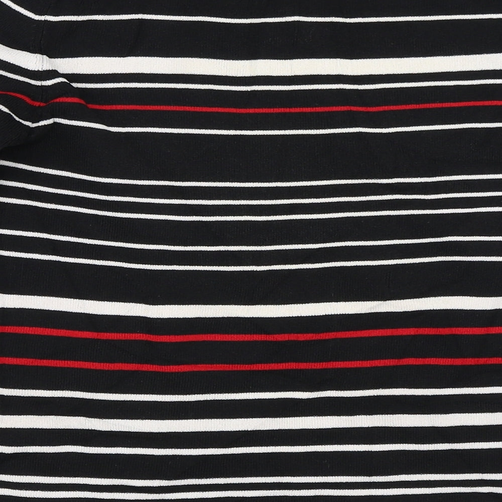 For Women Womens Black Striped Pullover Jumper Size 12
