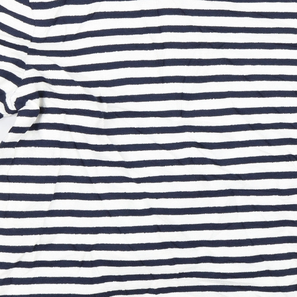 Marks & Spencer Womens White Striped Pullover Jumper Size 6