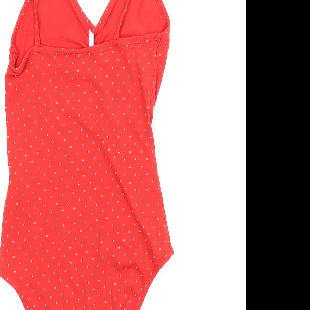 Topshop Womens Red Polka Dot Romper One-Piece Size 6
