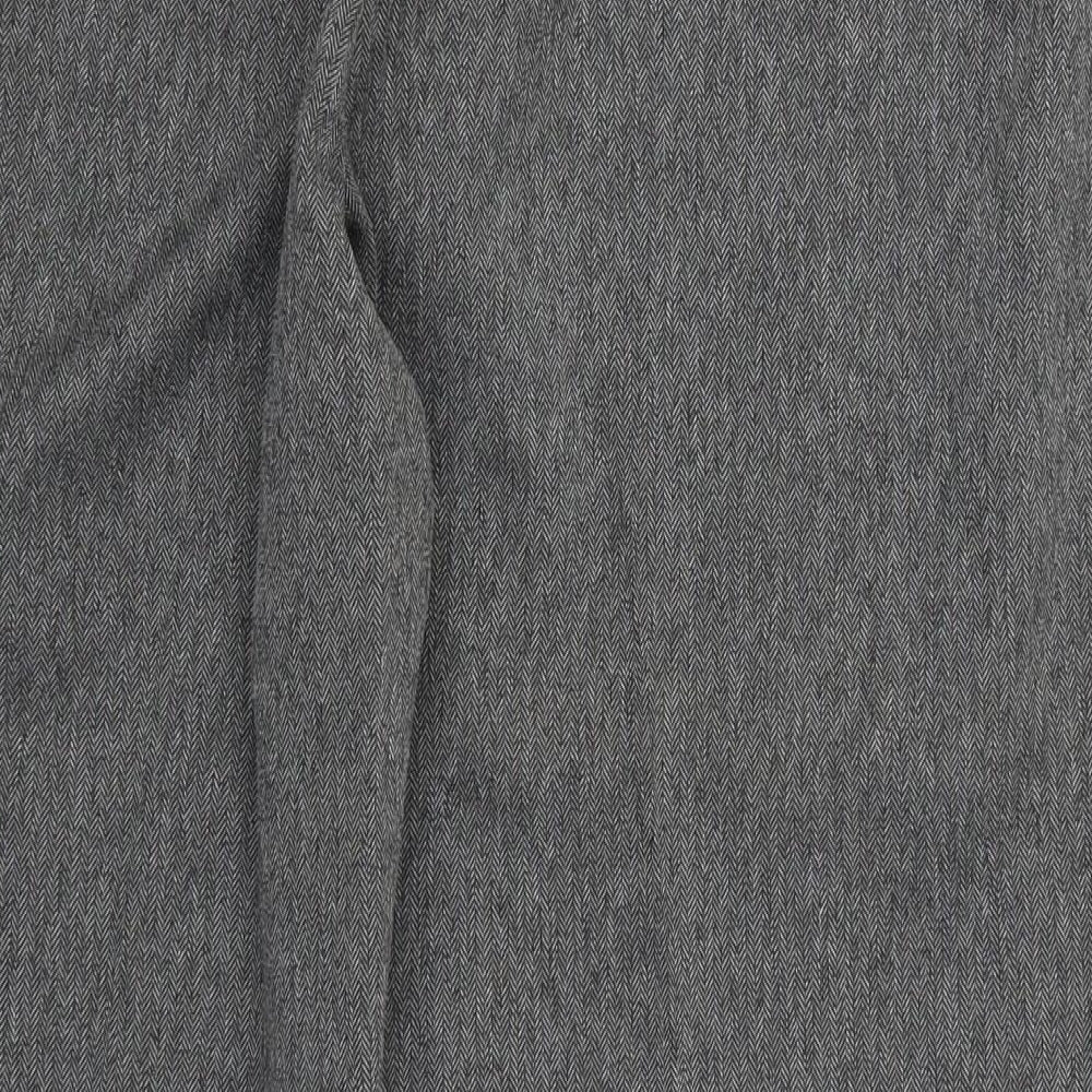 BHS Womens Grey Herringbone Trousers Size 20 L27.5 in