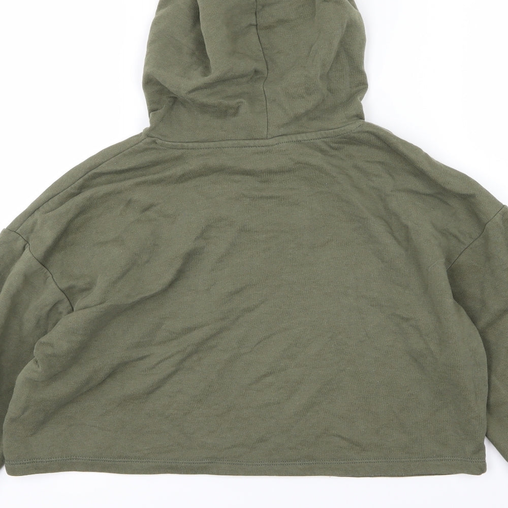 Divided by H&M Womens Green Jersey Pullover Hoodie Size S - Cropped
