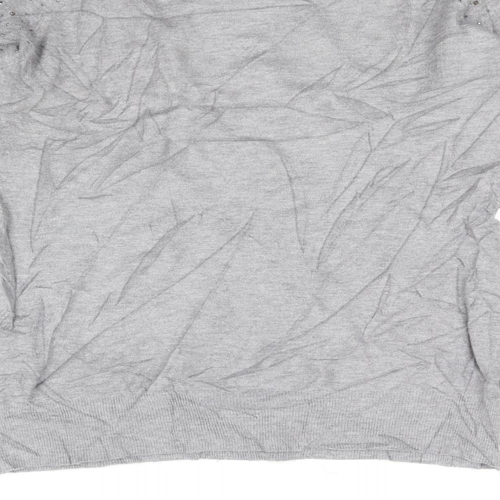 Vila Milano Womens Grey Pullover Jumper Size L