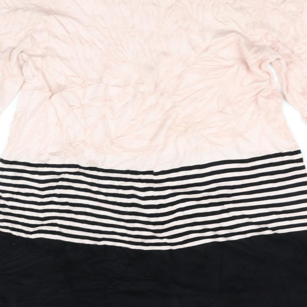Bonmarché Womens Pink Striped A-Line Size S