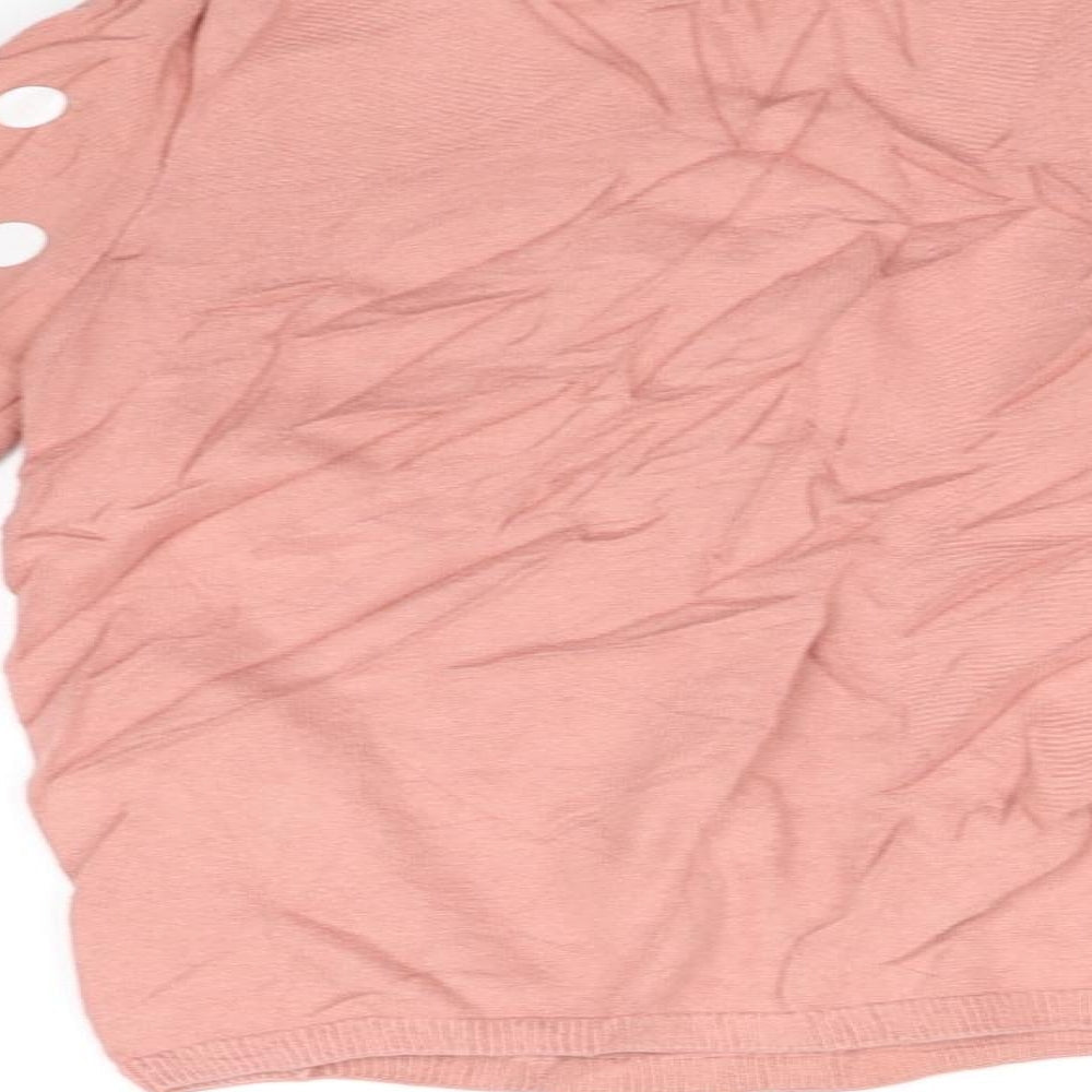 H&M Girls Pink Pullover Jumper Size 6-7 Years - poka dot