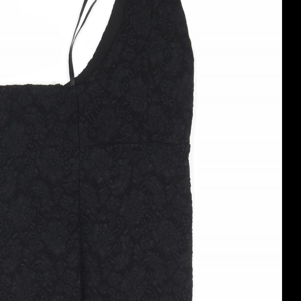 Fransa Womens Black Floral Basic Blouse Size L