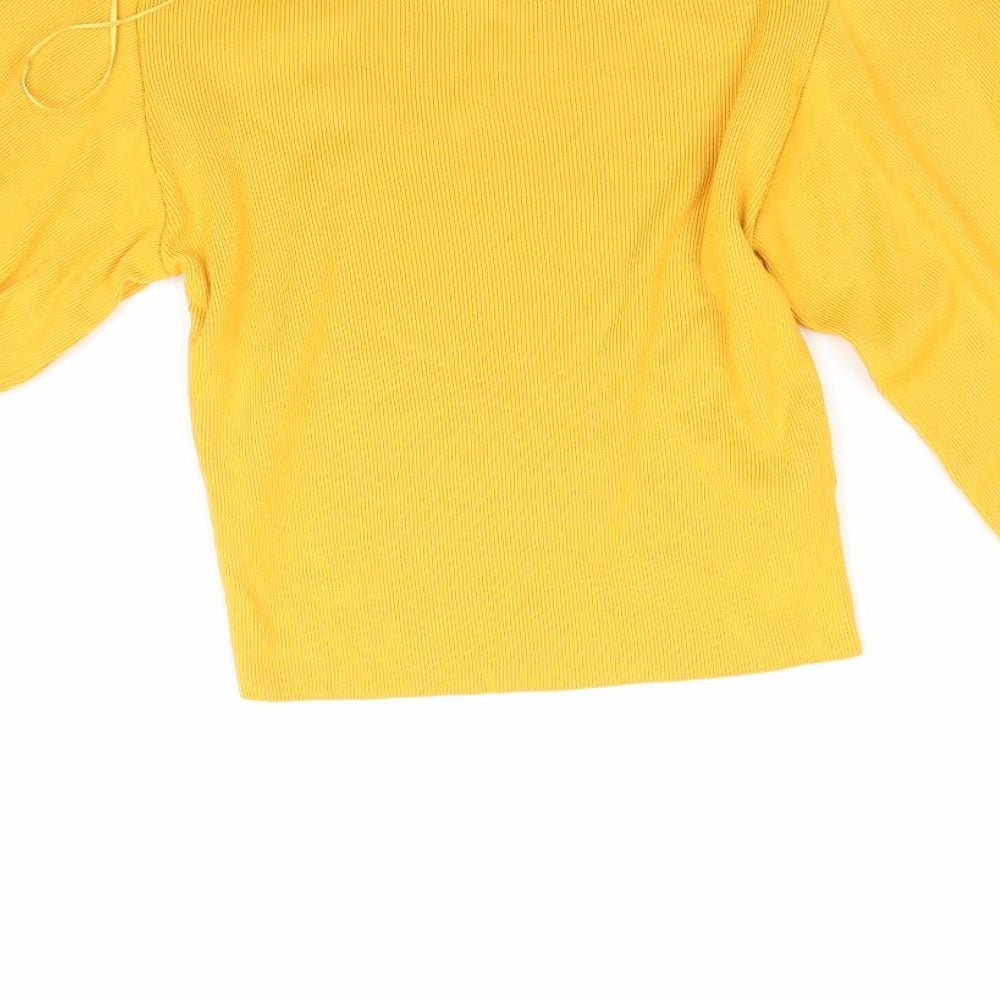 Topshop Womens Orange Corduroy Pullover Jumper Size 8