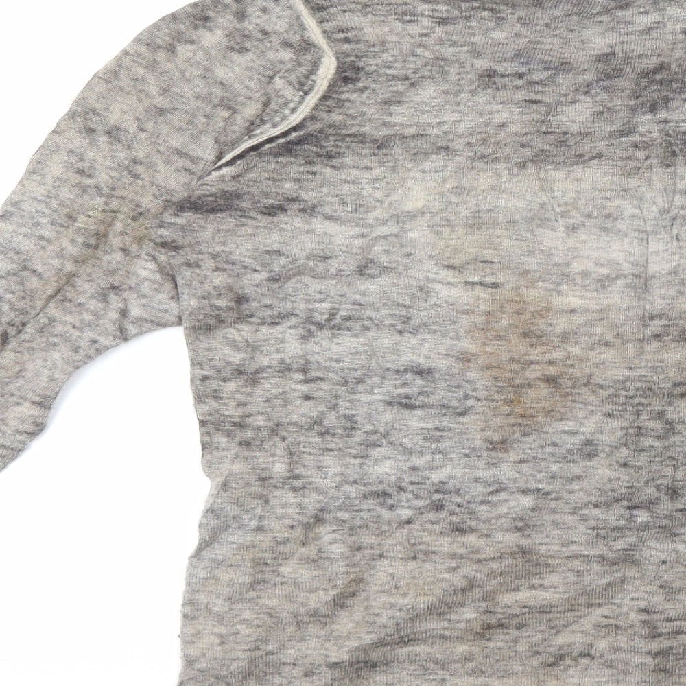 YAYA Womens Grey Knit Pullover Jumper Size L