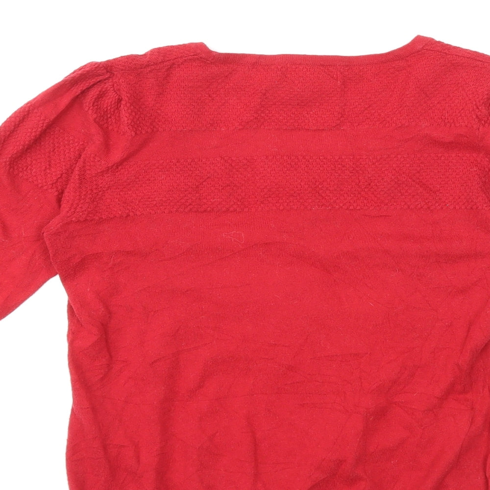 NEXT Womens Red Knit Cardigan Jumper Size 12