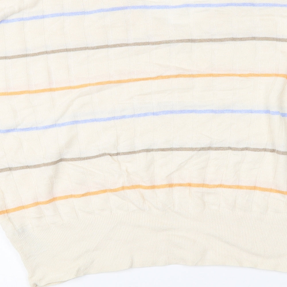Marks & Spencer Womens Beige Striped Pullover Jumper Size XL