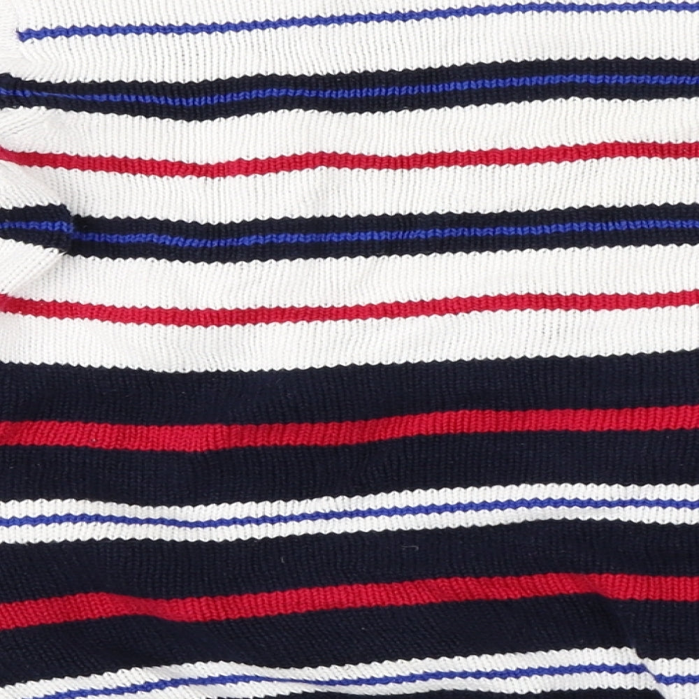 EWM Womens White Striped Pullover Jumper Size 14