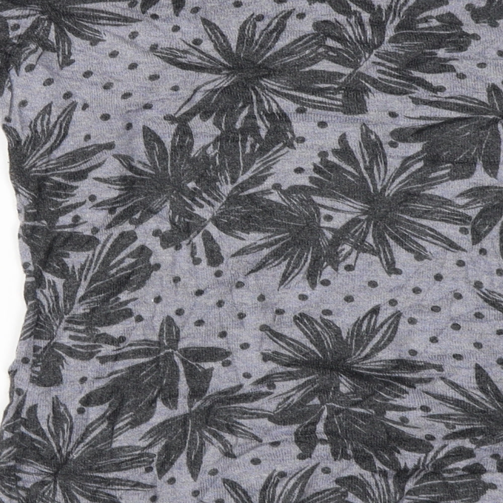 Antoni & Alison Womens Grey Floral Basic T-Shirt Size M