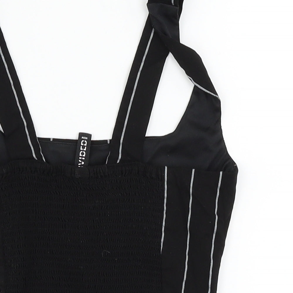 H&M Womens Black Striped Ringer Tank Size 4
