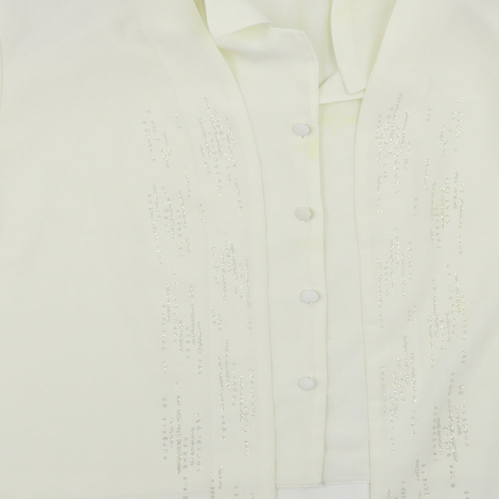 Michael Gold Womens White Tunic Blouse Size XL