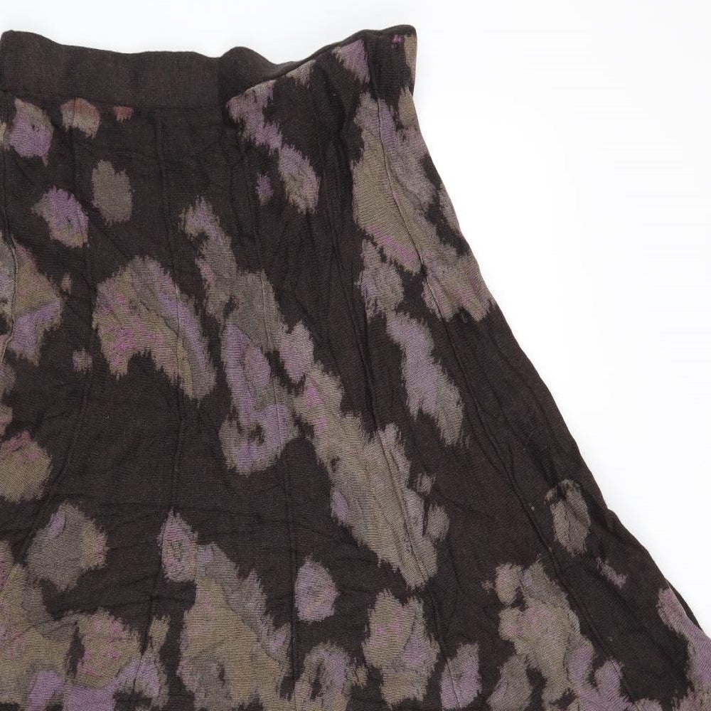 Preworn Womens Brown Geometric A-Line Skirt Size M