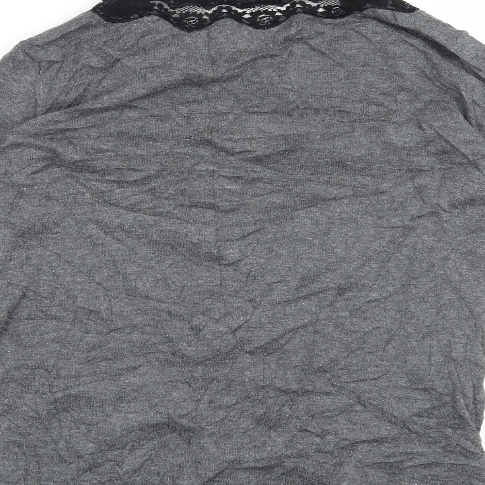 Lux Womens Grey Cardigan Jumper Size L