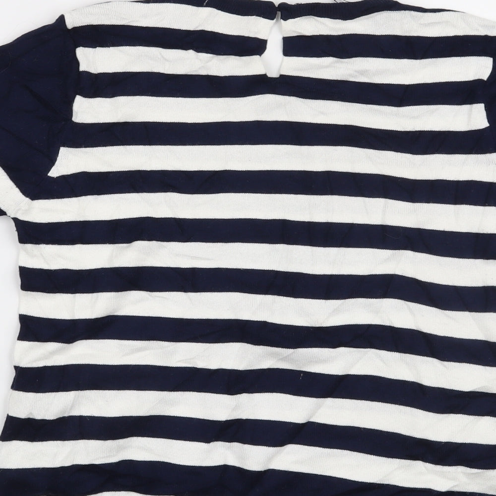 Zara Womens Blue Striped Pullover Jumper Size M