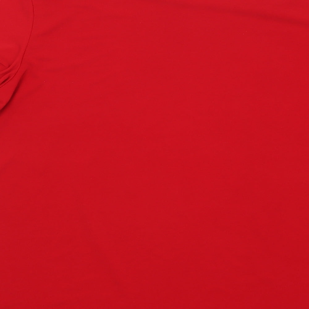 Susan Graver Womens Red Basic T-Shirt Size S