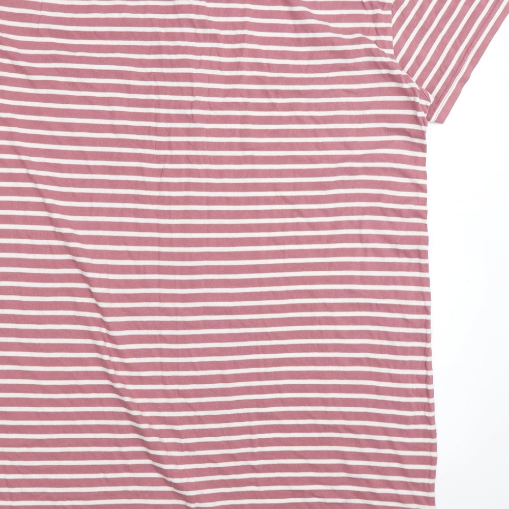 Primark Womens Pink Striped T-Shirt Dress Size 14