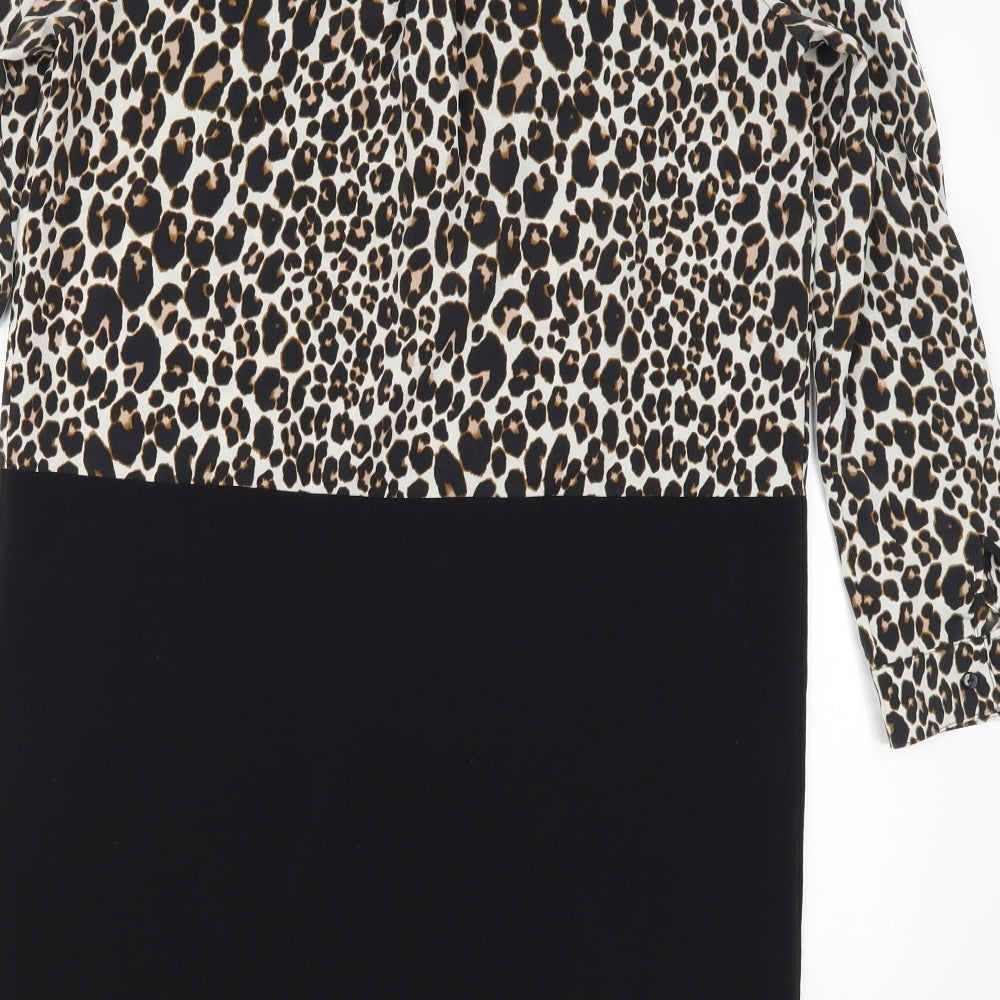 NEXT Womens Black Animal Print Mini Size 12
