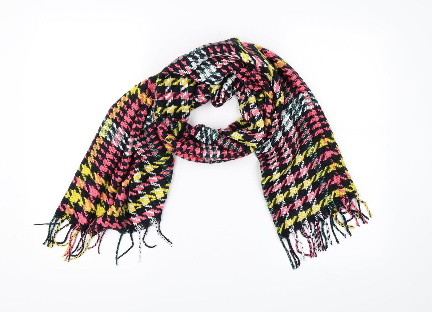 Preworn Womens Multicoloured Check Knit Scarf