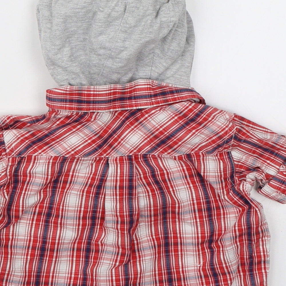 Cherokee Boys Red Check Basic Button-Up Size 6-9 Months
