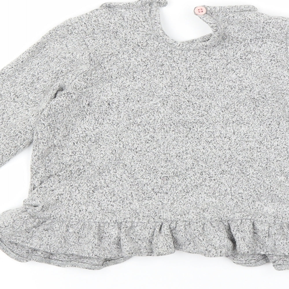 George Girls Grey Basic T-Shirt Size 12-13 Years