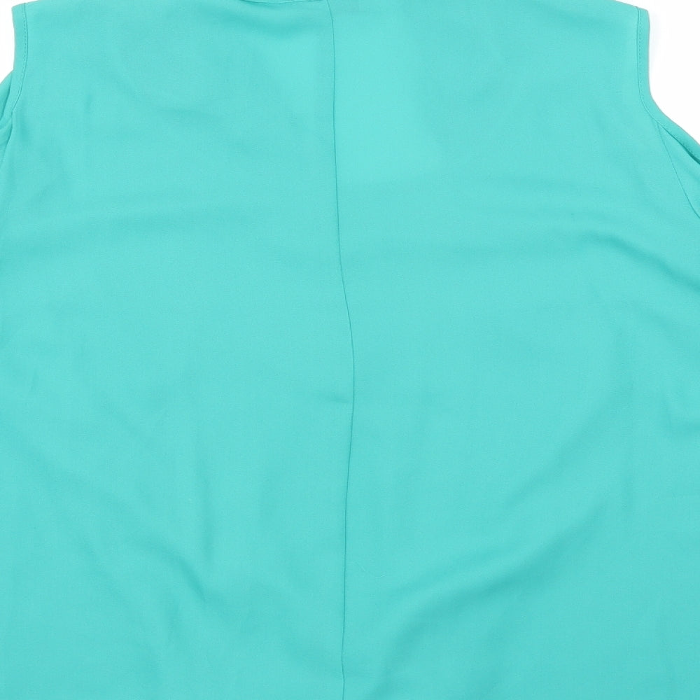 Soon Womens Green Basic Blouse Size 14
