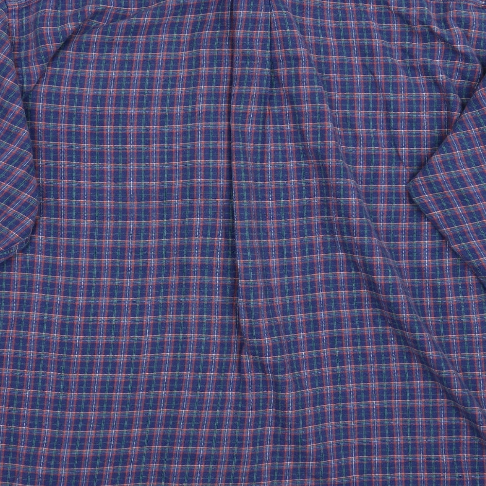 Hampton Mens Blue Plaid Button-Up Size XL