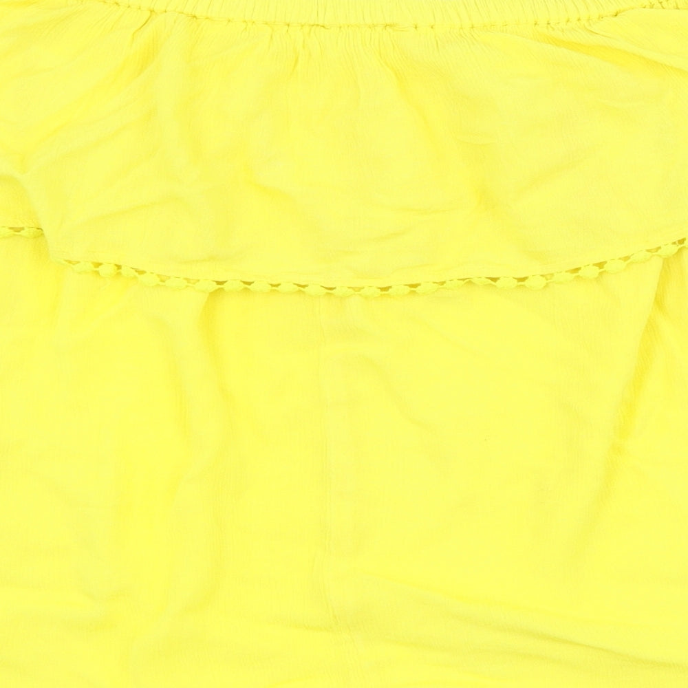 F&F Womens Yellow Basic T-Shirt Size 8