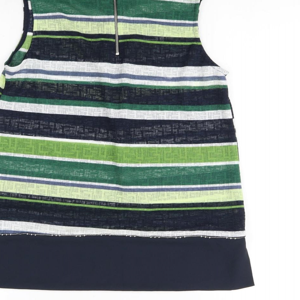Preworn Womens Multicoloured Striped Basic Tank Size 8