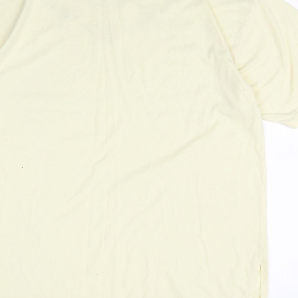 FL COLLECTION Womens Yellow Basic T-Shirt Size XL