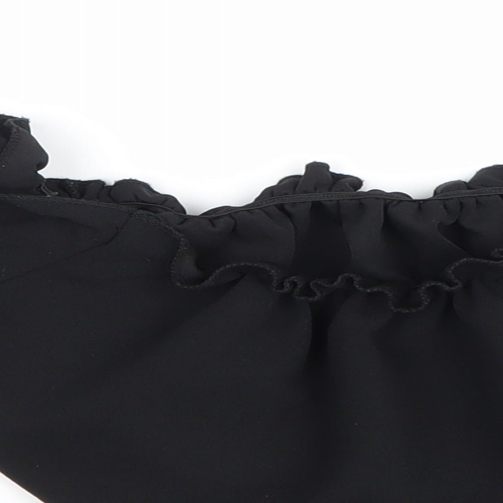 New Look Womens Black Cropped Blouse Size 10 - Boob Tube Blouse