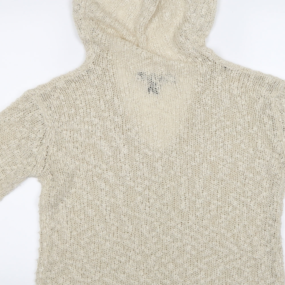 FOREVER 21 Womens Ivory Pullover Jumper Size S - Has a Hood