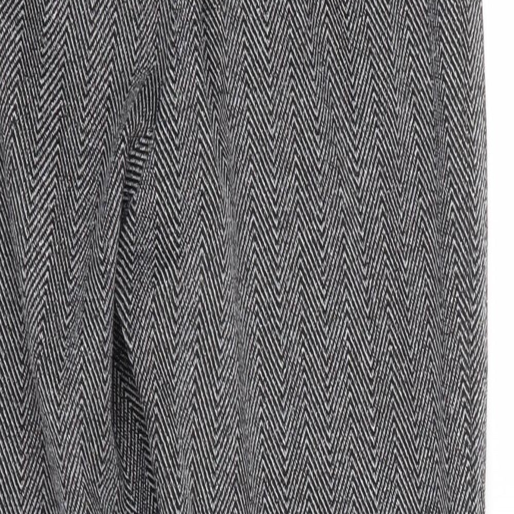 Ambiance Womens Grey Geometric Trousers Size S L25 in