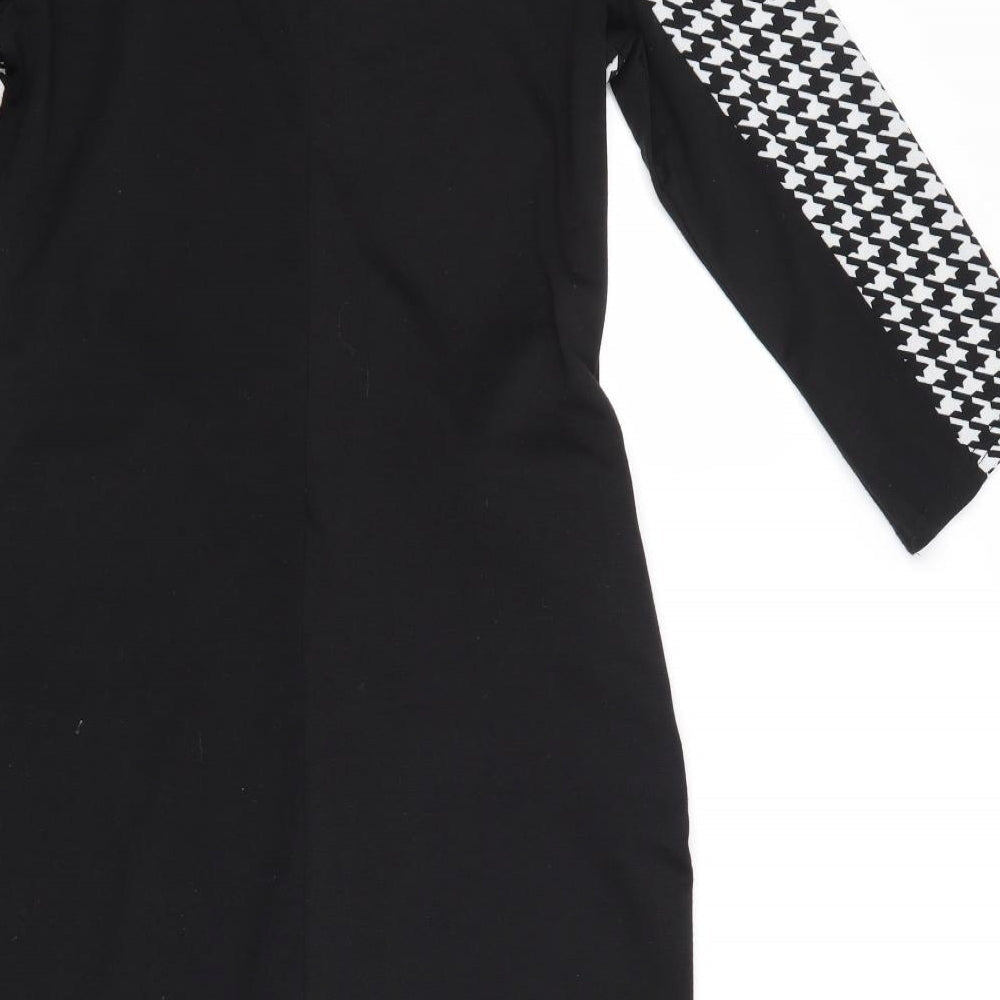 Style by Shaz Womens Black Geometric Jumper Dress