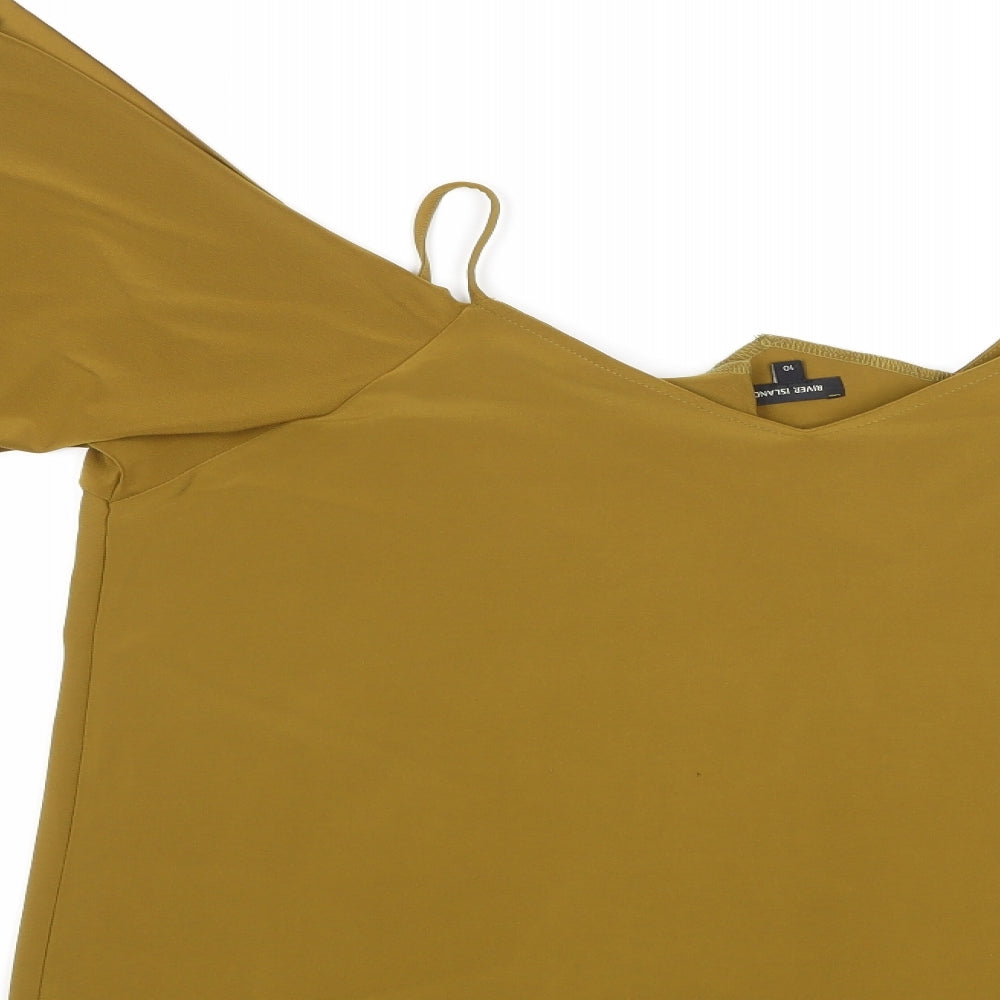 River Island Womens Gold Basic Blouse Size 10