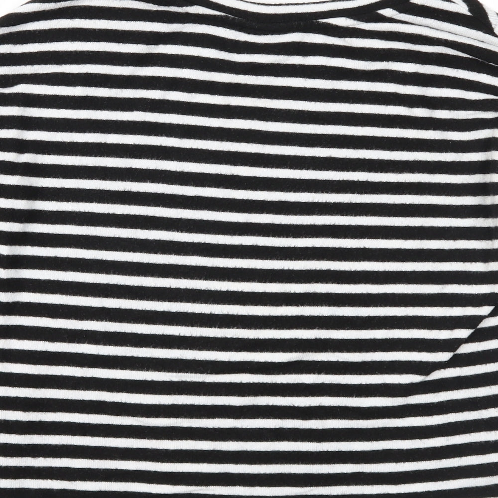 H&M Womens Black Striped Knit Pullover Jumper Size S