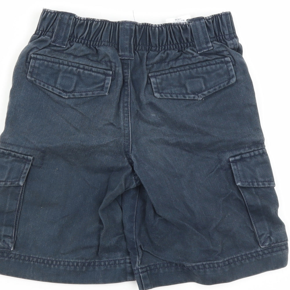Lands End Boys Blue Cargo Shorts Size 4 Years