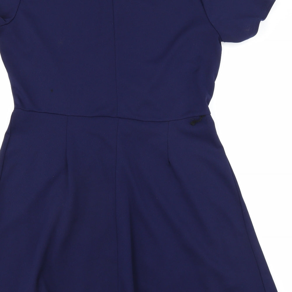 Boohoo Womens Blue Fit & Flare Size 14