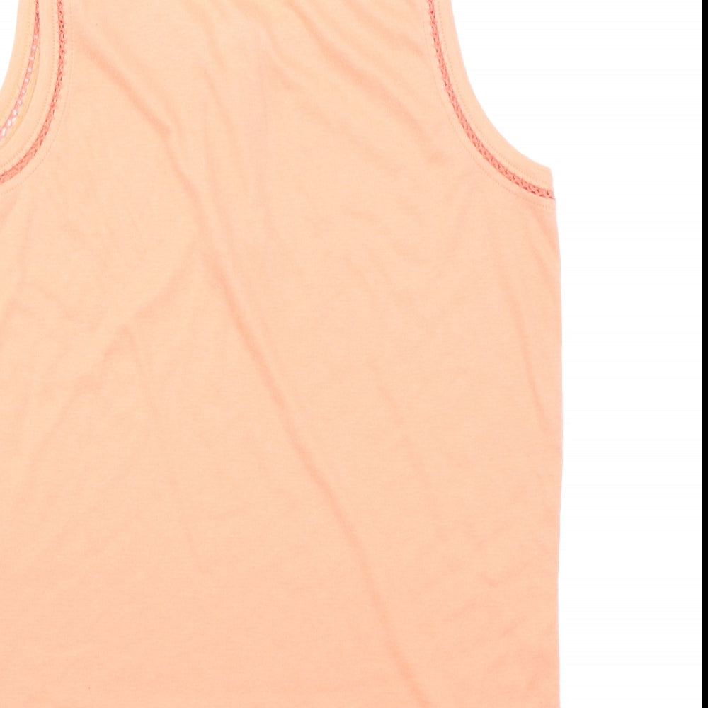 Design Essentials Womens Orange Basic Tank Size S