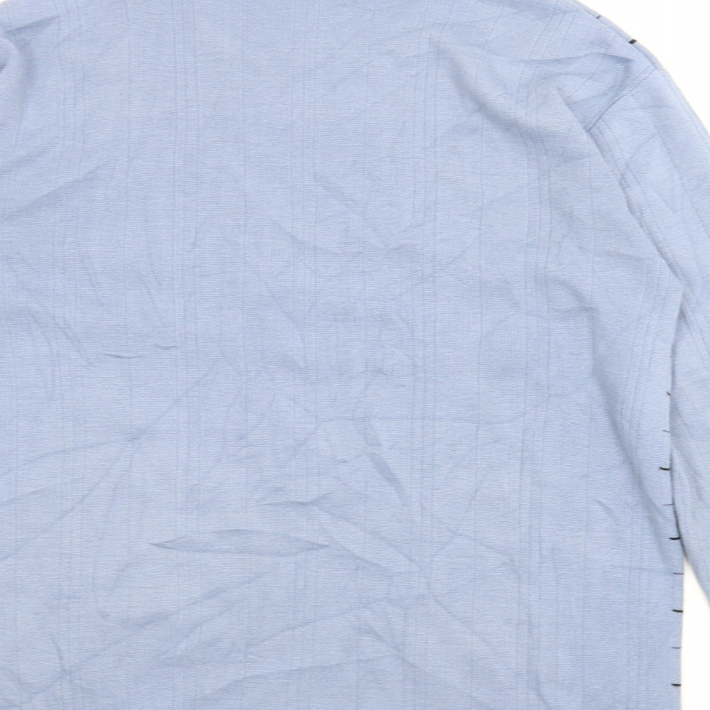 M2M Mens Blue Check Pullover Jumper Size XL