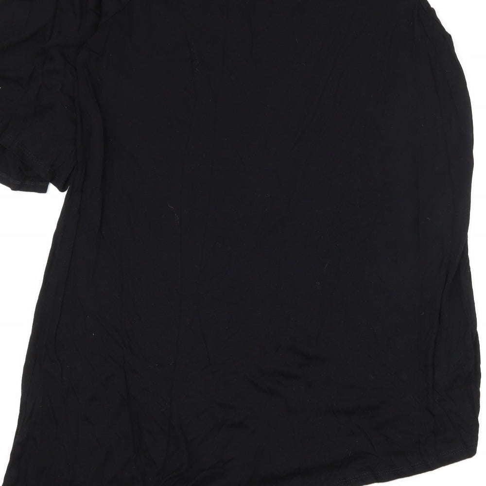 E-vie Womens Black Jersey Basic T-Shirt Size 14