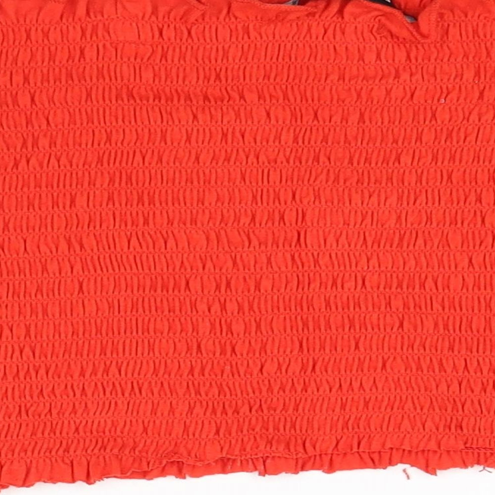 Peacocks Womens Red Jersey Cropped T-Shirt Size 10