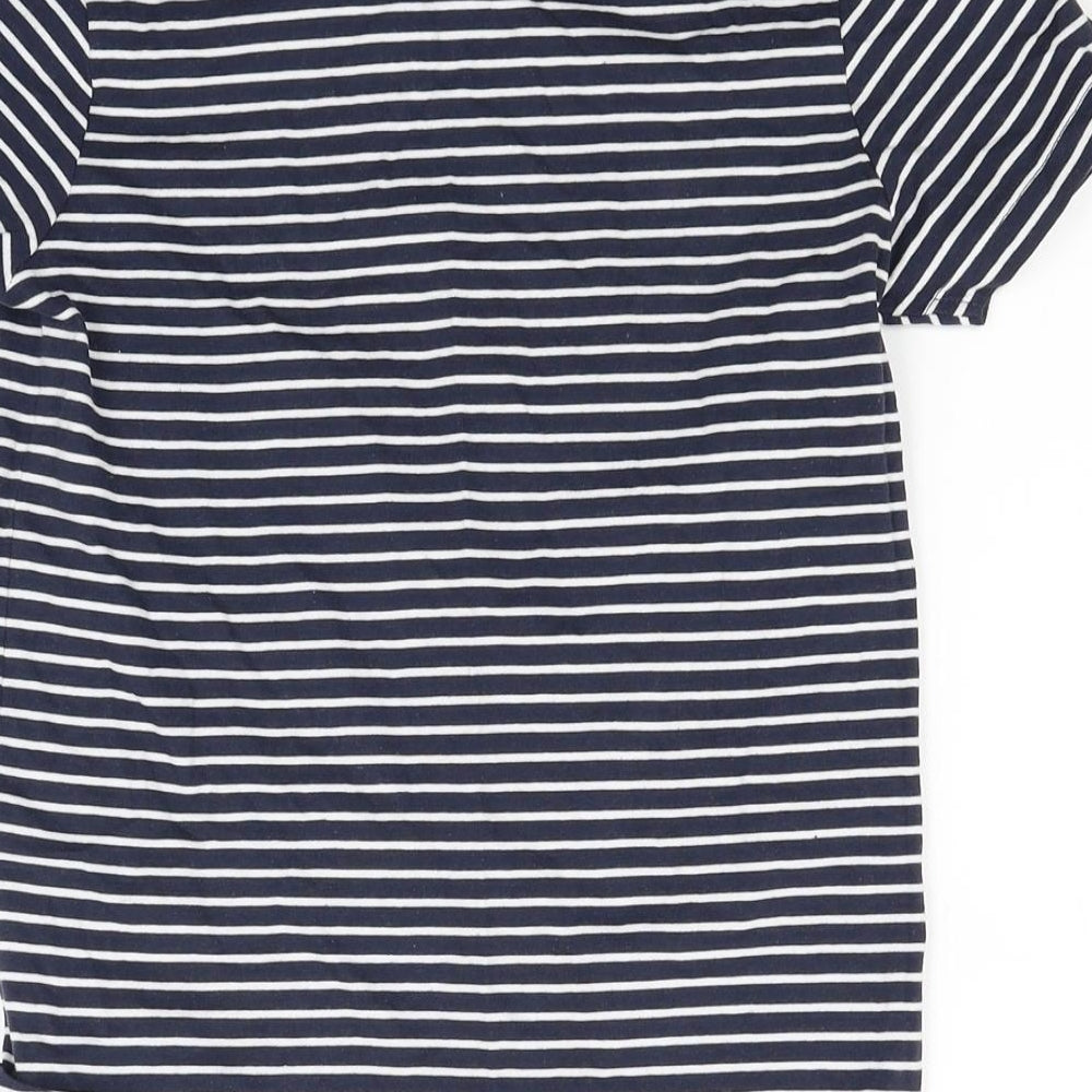 Nut meg Girls Blue Striped Basic T-Shirt Size 7-8 Years