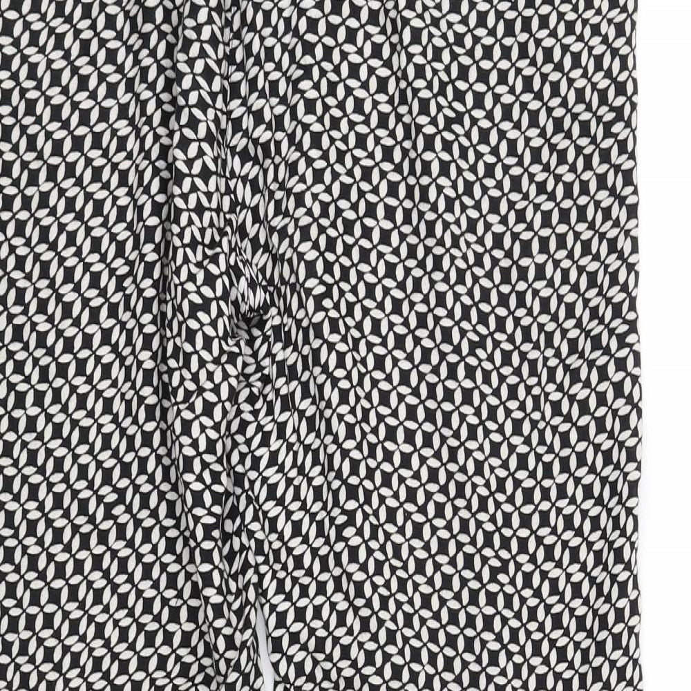 DEBINHAMS Womens Black Geometric Trousers Size 12 L27 in