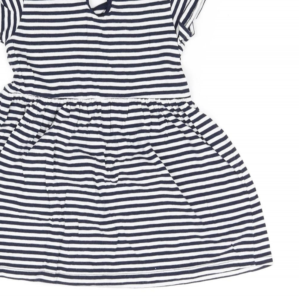 Young Dimension Blue Striped A-Line Size 36 Months