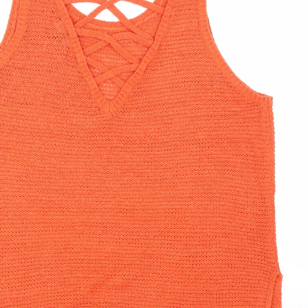 New Look Womens Red Knit Pullover Jumper Size 12