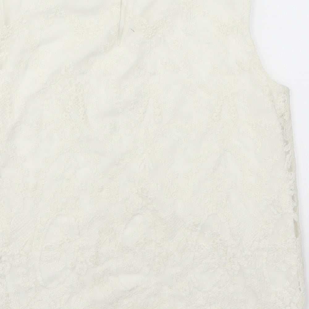 H&M Girls White Lace Basic Tank Size 14 Years